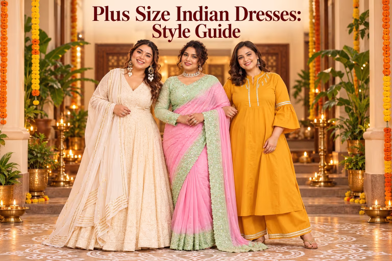 Festive plus-size Indian fashion trio
